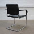 Stackable Kusch and Co Black Leather Meeting Chairs | leather cantilever meeting chair | stacking cantilever chairs
