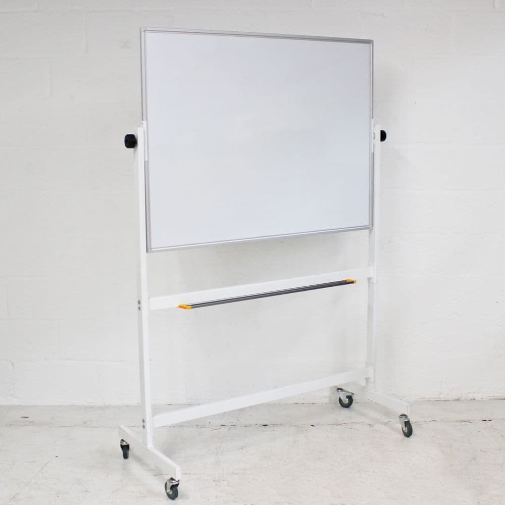 Large Whiteboard on Wheels Dry Wipe Board Rotating Whiteboard