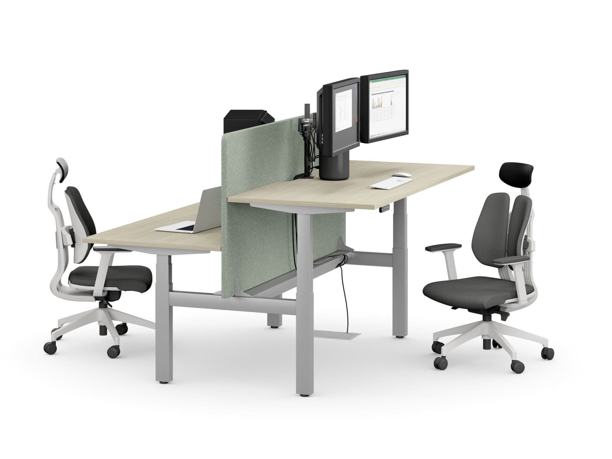 Leap Bench Screen | Desk Partition for Sit-Stand Bench Desk ...
