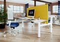 Leap Sit-Stand Bench Desk | New Electric Sit Stand Bench Desk | Two Person  Height Adjustable Bench Desk