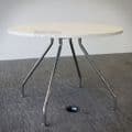 Verco Luna Meeting Table | Used White Meeting Table by Verco | Round Meeting Table White with Chrome Frame