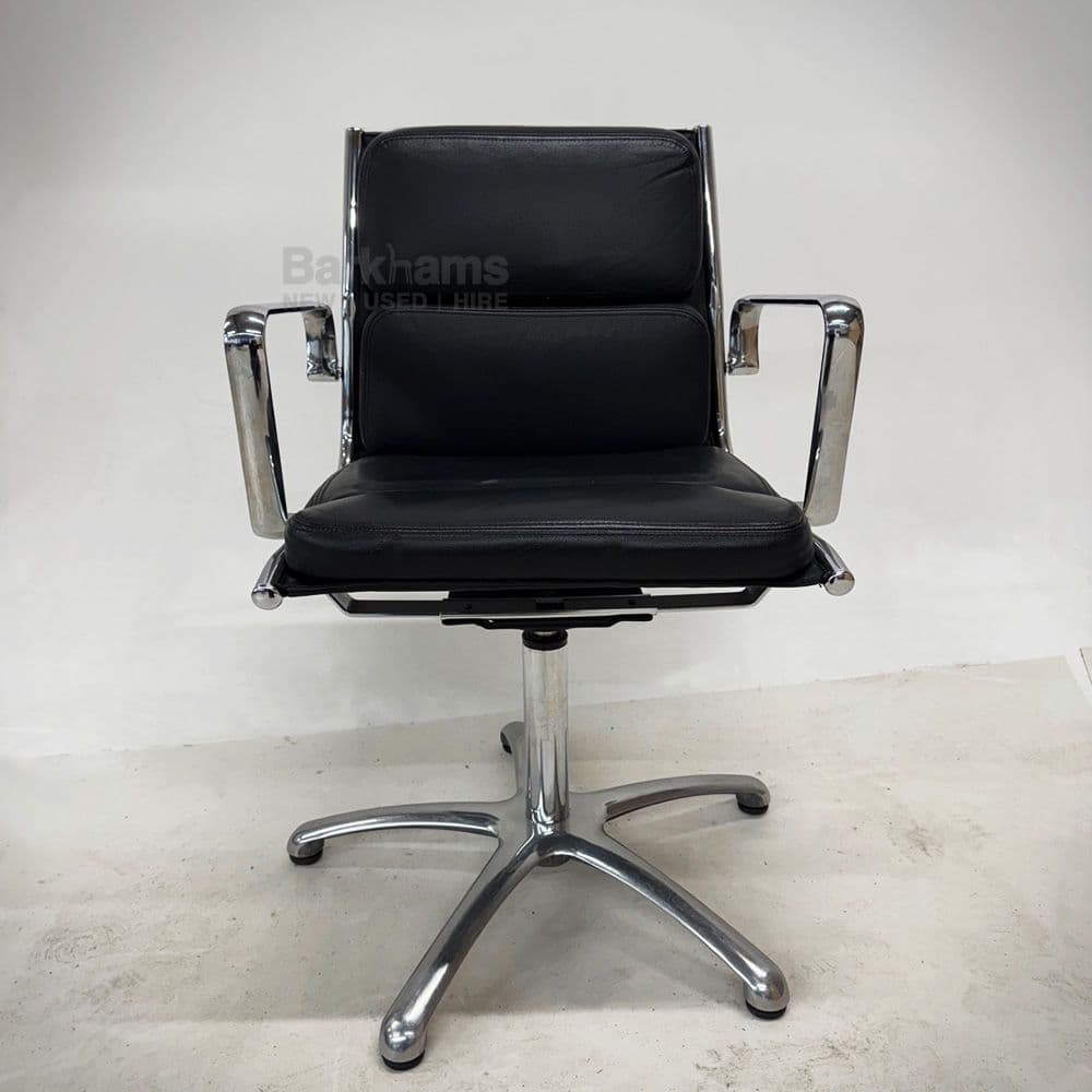 Luxy Light Leather Meeting Chair | Used Soft Pad Leather Meeting Chair