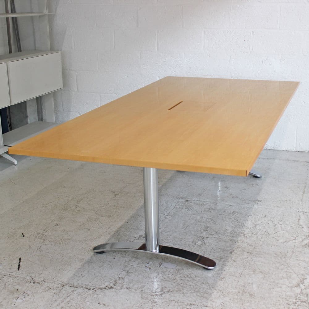Maple Table Rectangular Column Maple Veneer Rectangular Table | Wooden Boardroom Table | Maple Veneer ...