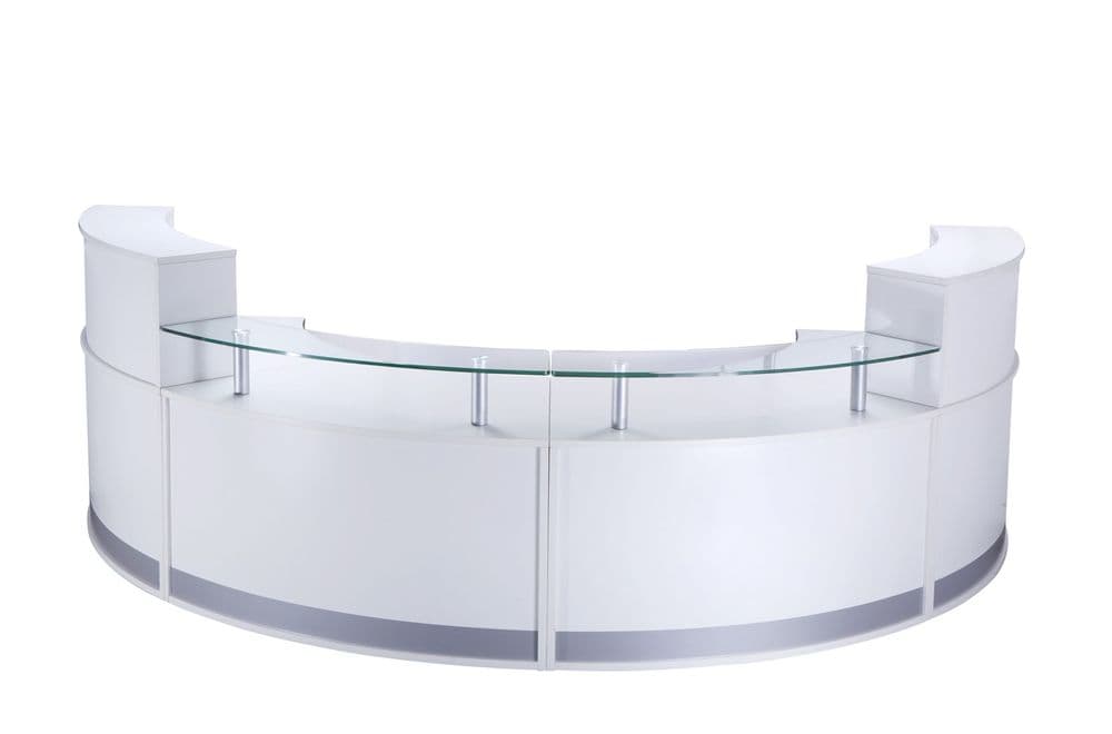Modular Curved Reception Desk in White | Studio Modular Reception Desk ...