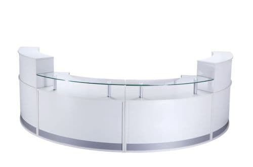 Modular Curved Reception Desk in White