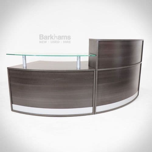 Modular Curved Reception Desk with Top Box and Shelf