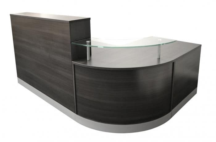 Sample Receiving Desk Modular Radial Reception Desk | New Curved Reception Desk with Shelf ...