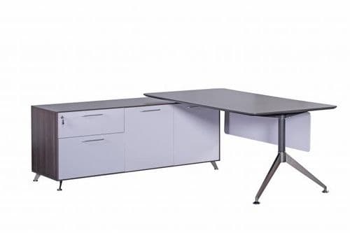 Nero Executive Desk with Storage Return