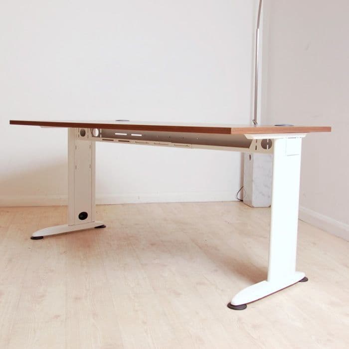 New Barkham Cantilever Desk (Walnut) rectangular desk with white