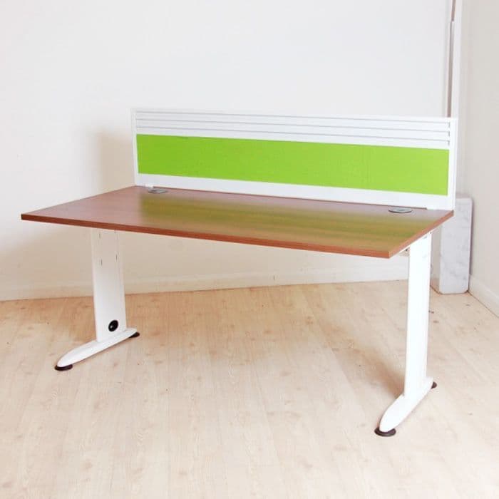 New Barkham Cantilever Desk (Walnut) rectangular desk with white