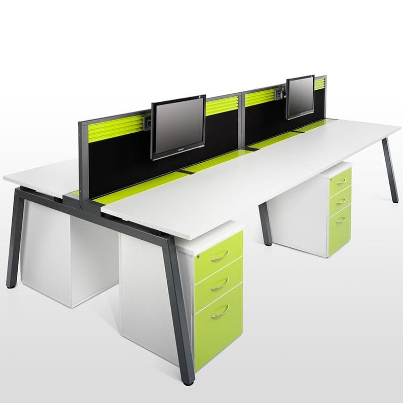 New Contemporary Bench Desk with Tool Screen and Cable Tray desks for