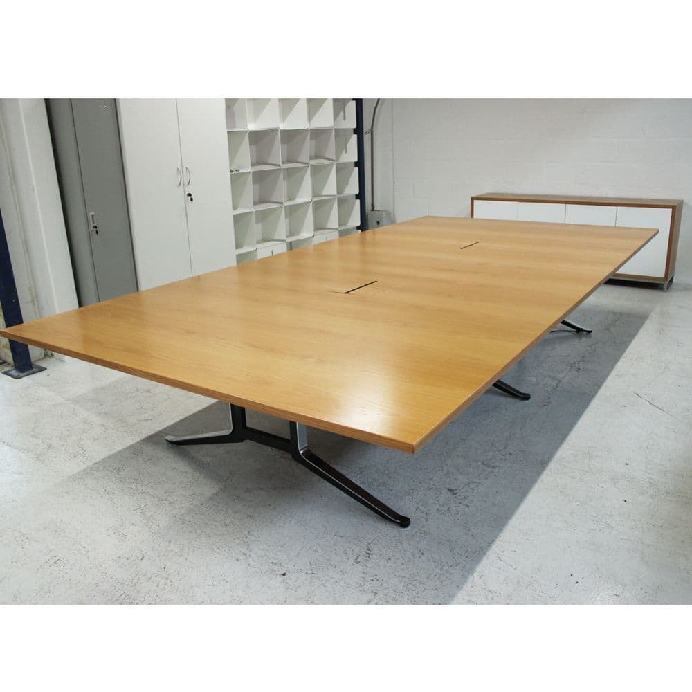 Oak Veneer Boardroom Table 4000mm x 2000mm large conference table