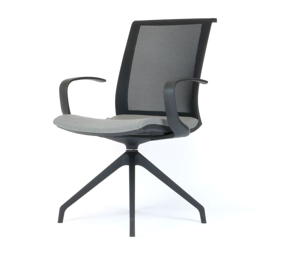 New Prague Executive Meeting Chair | Mesh Boardroom Chair with Swivel Base | Black