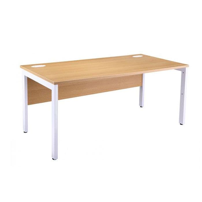 Rectangular Desk on Silver or White Frame with Modesty Panel | office ...