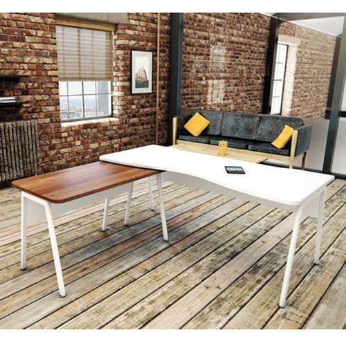 Rectangular Desk with Option for Add on Return long desks with