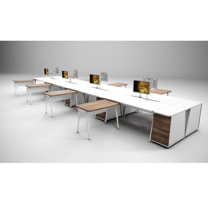 Rectangular Desk with Option for Add on Return long desks with