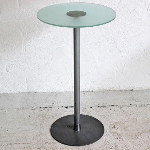 Round Frosted Glass Poseur Table