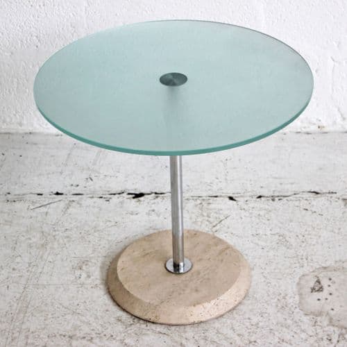 Round frosted glass with concrete base