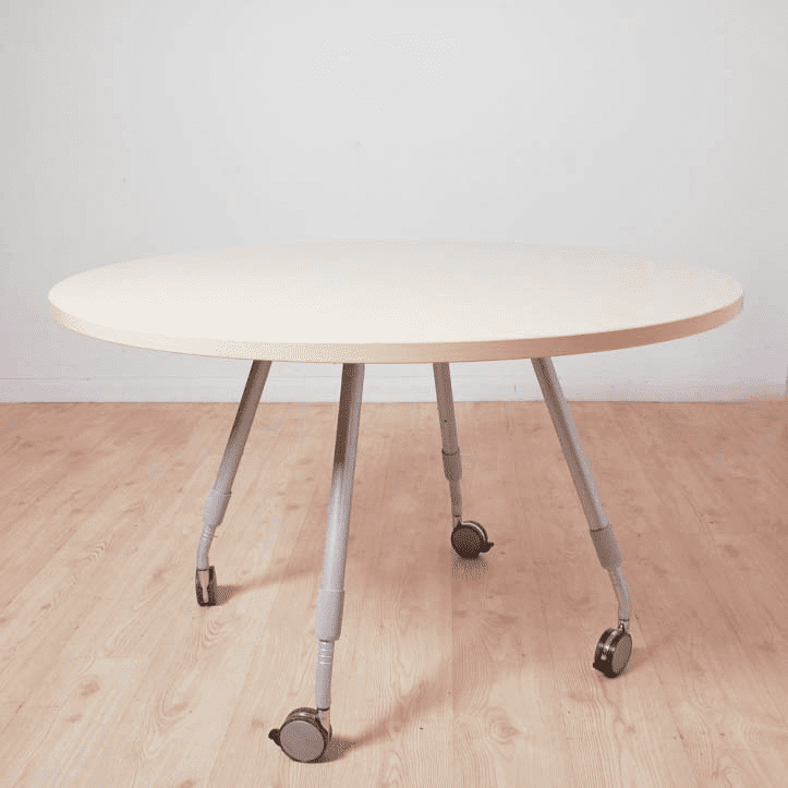 Round Maple Meeting Table 1200D circular table meeting table on wheels