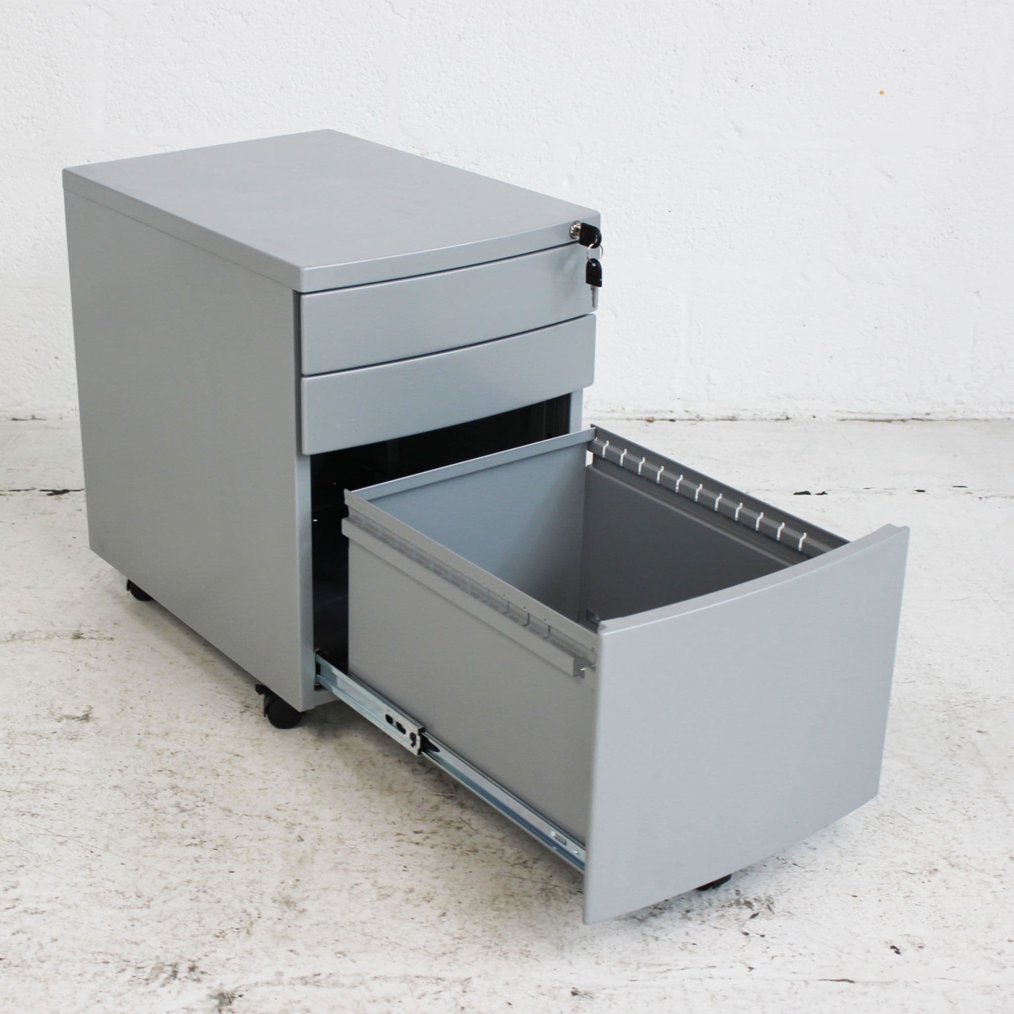 Silver 3 Drawer Pedestal Under Desk Drawers Desk Pedestal