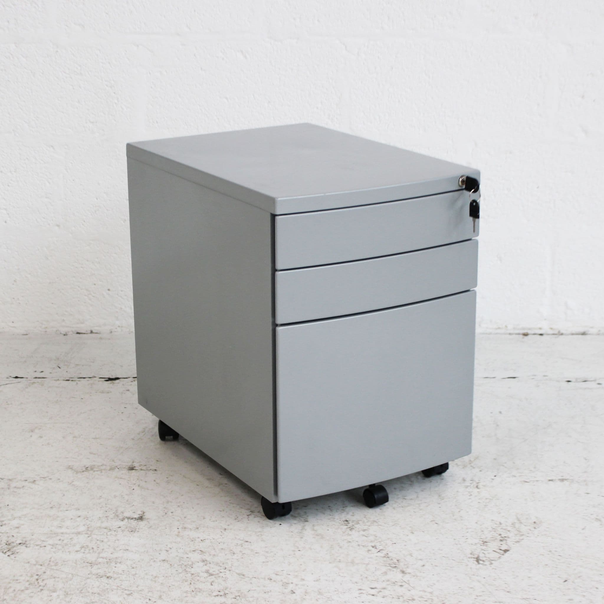 Silver 3 Drawer Pedestal Under Desk Drawers Desk Pedestal