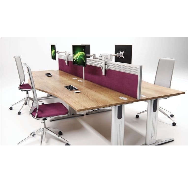 Wave Desk Tech Support Lab Single Wave Desk with Fixed Top | multiple user office desk | curved ...