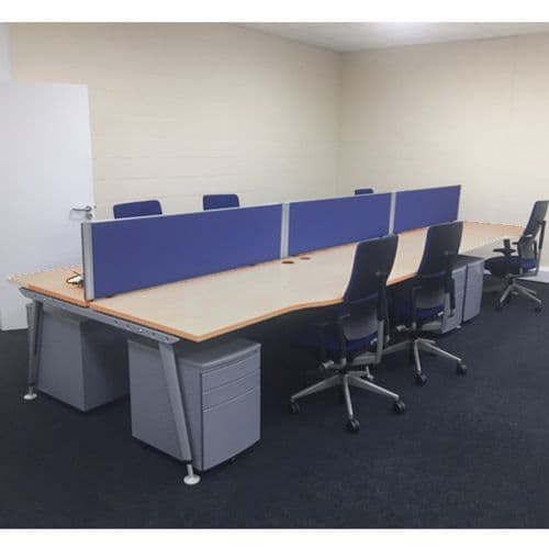 Single Wave Maple Bench Desk bench desk system long office desk for