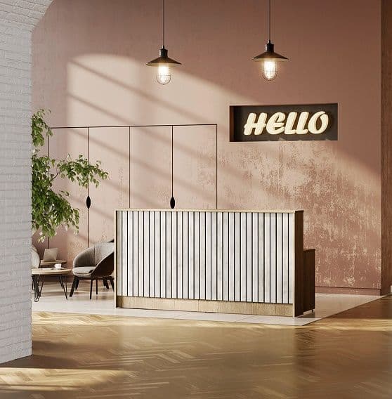 Slat Reception Desk | New Designer Reception Unit | Slat Style ...
