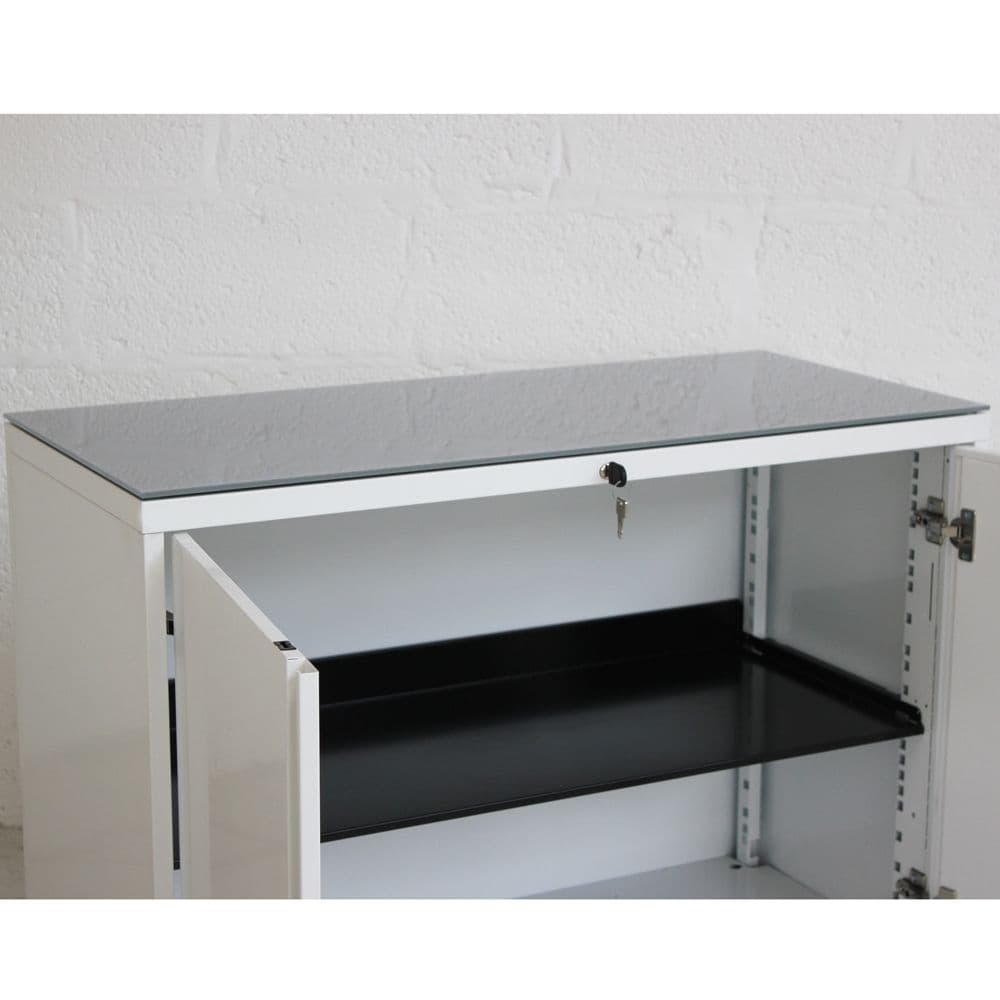 Small white double door cupboard Metal Cupboard White Cupboard