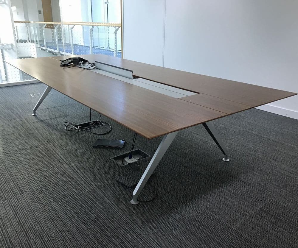 Steelcase four point eight boardroom table (3240mm x 1500mm) 12 seater meeting table walnut