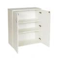 Storage Cupboard in White MFC | Double Doored Storage Unit in White with Shelves