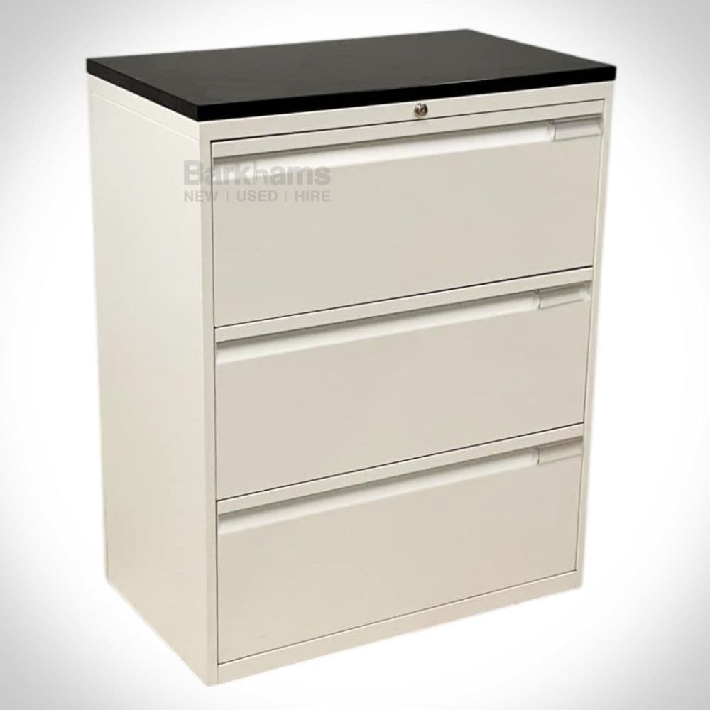 Studio 3-D Side Filer | Used Side Filer Storage Unit | White Office Storage Furniture | Studio 3 Drawer Filing Unit
