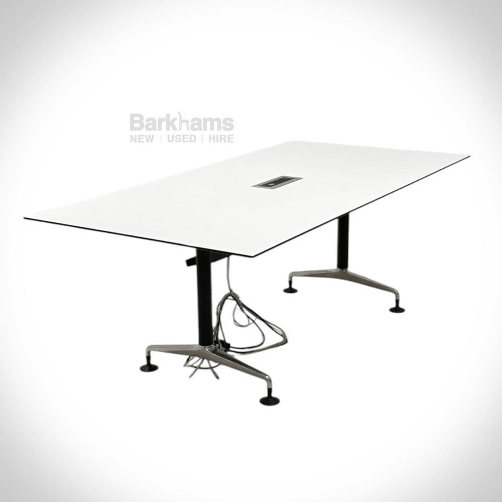 Studio AL-U Table | Used Meeting Table in White with Power Connectivity ...