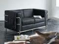Studio Korby Sofa | New Korby Black Faux Leather Sofa | Chrome Frame Korby Sofa Studio