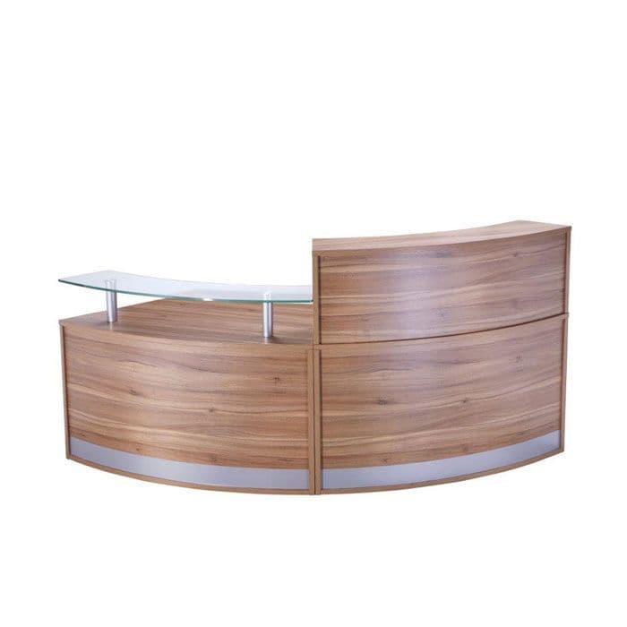 Modular Reception Unit by Studio in MFC Finish with Glass Shelf or Top Box