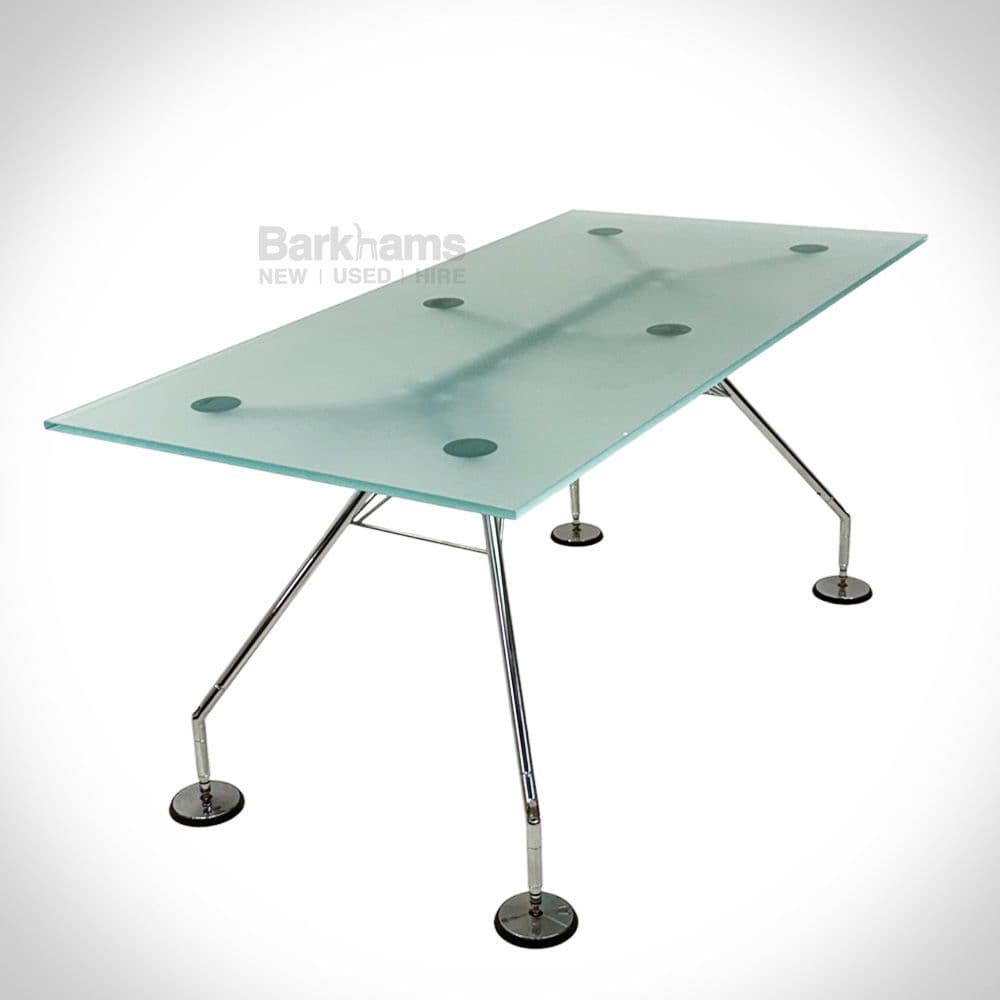 Foster Table Example Tecno Nomos Foster Table 1600mm | Used Tecno Nomos Foster Glass Table ...