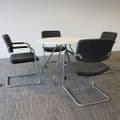 Verco Luna Meeting Table | Used White Meeting Table by Verco | Round Meeting Table White with Chrome Frame