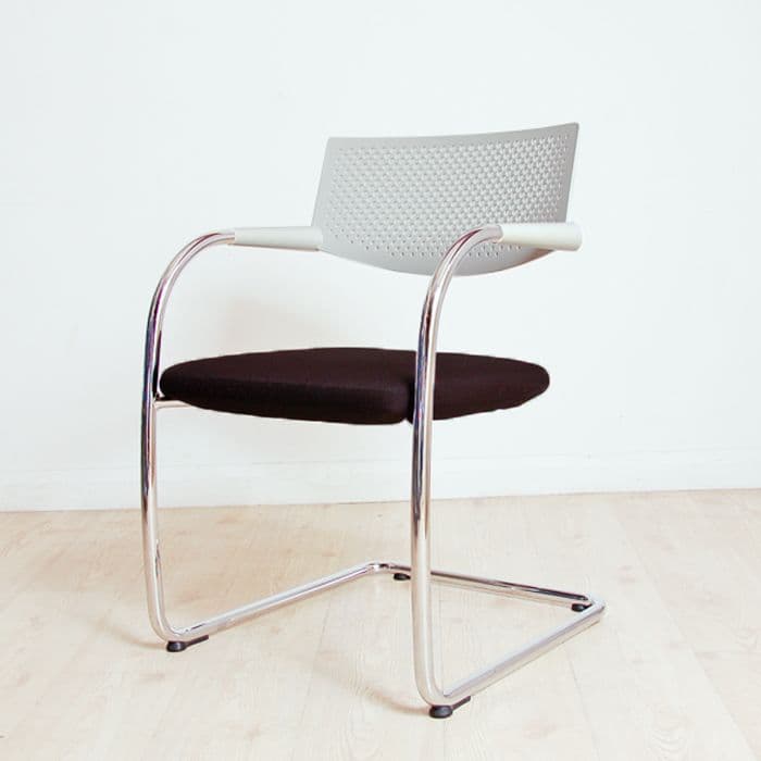 Visvim Chairs Vitra VisaVis 2 - Black Fabric | chrome cantilever chair | white back ...