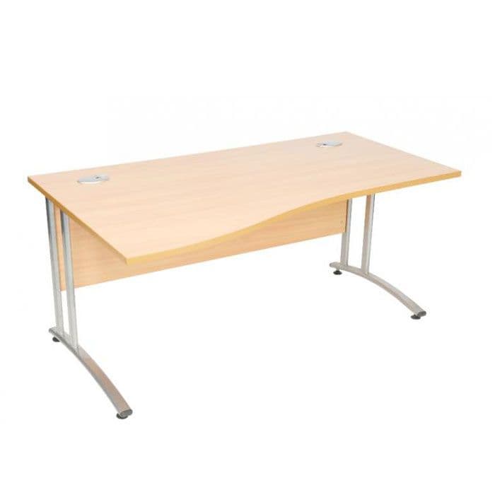 Wave Desk on Cantilever Frame | wave desk with silver frame | wooden ...
