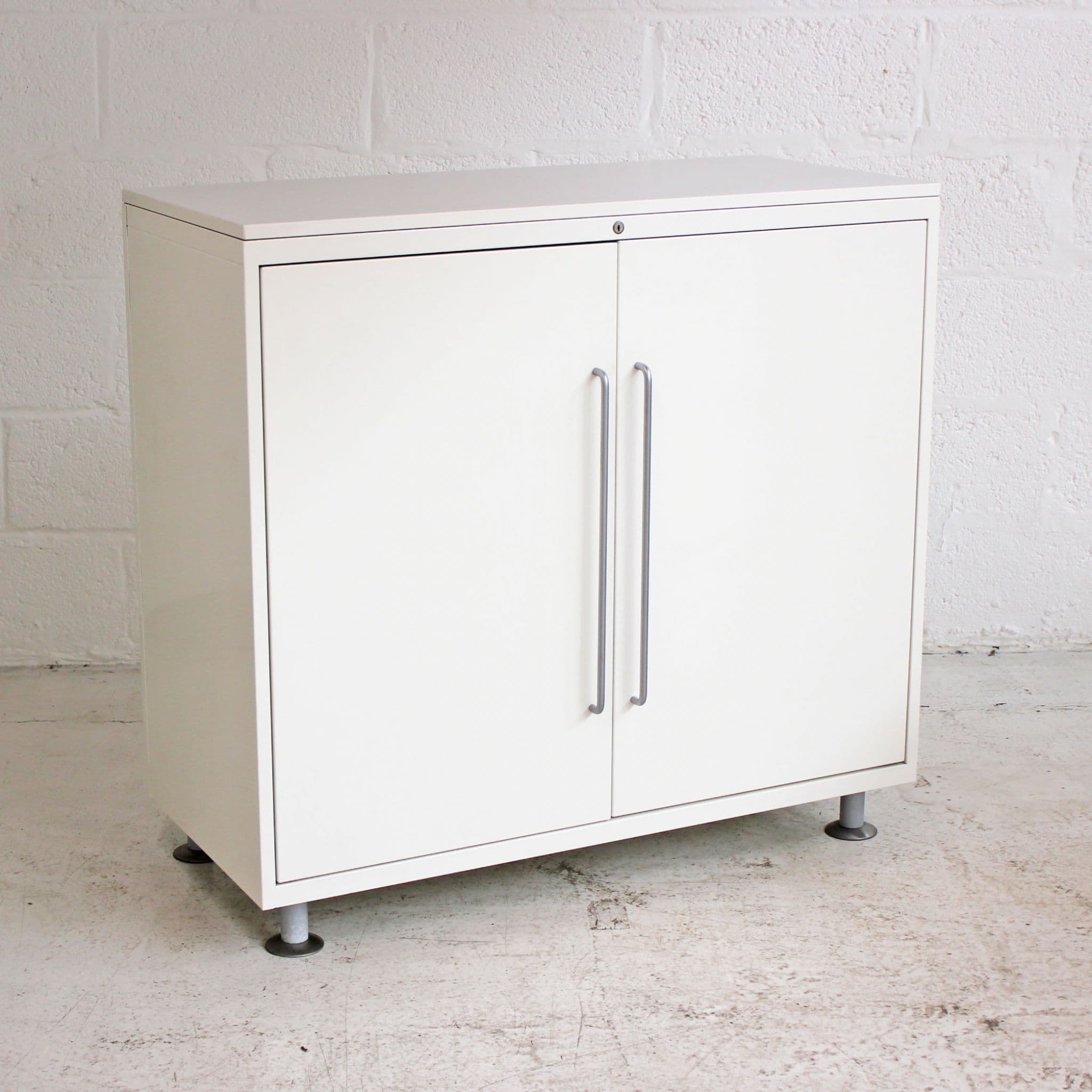 White Double Door Cupboard – 1200h | Two Shelf Cupboard | Lockable Cupboard