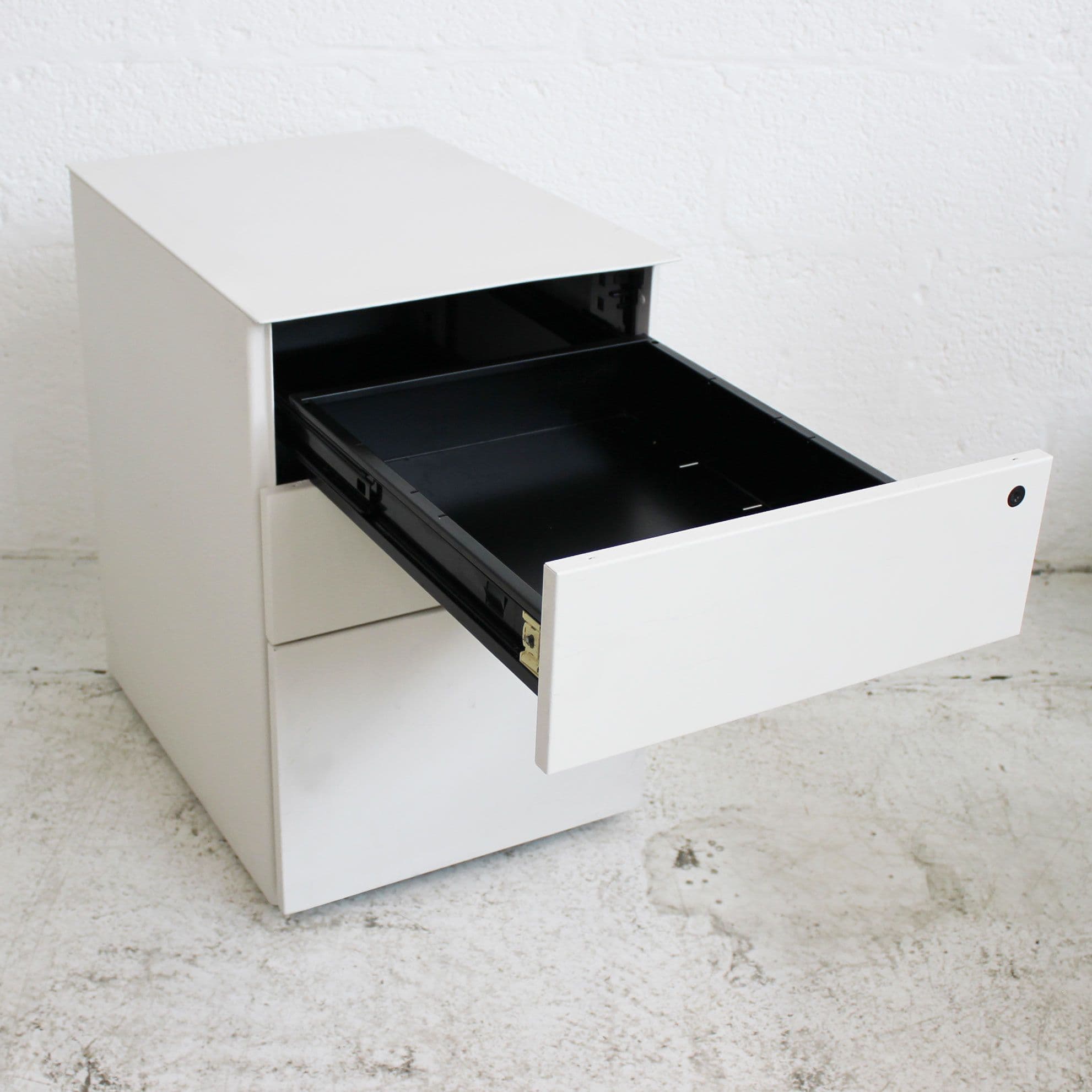 White Three Drawer Pedestal Desk Drawers White Office Drawers