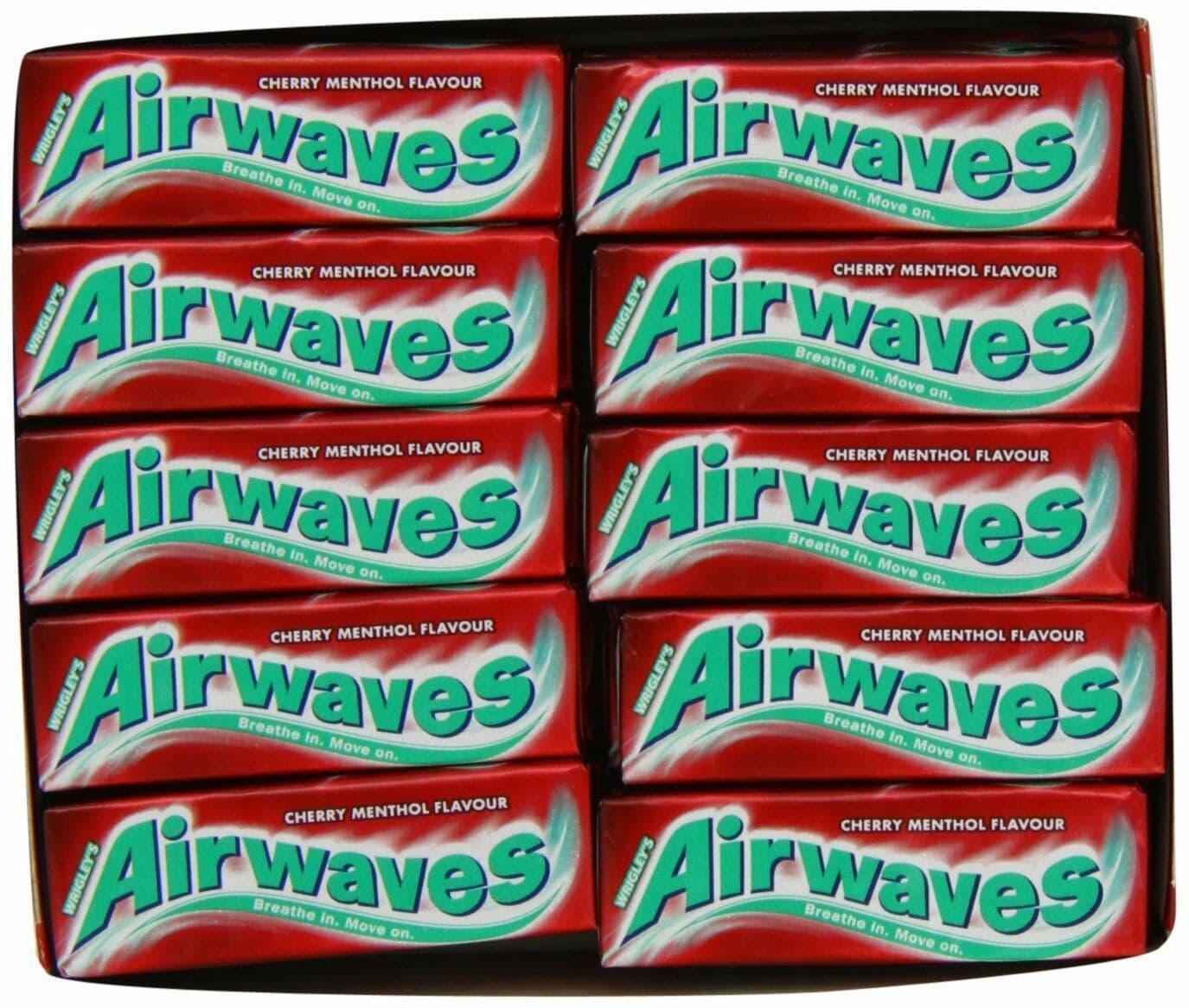 Airwaves Sugarfree Chewing Gum, Cherry Menthol Flavour, 30 Packets - Intense Kick, Sugar Free