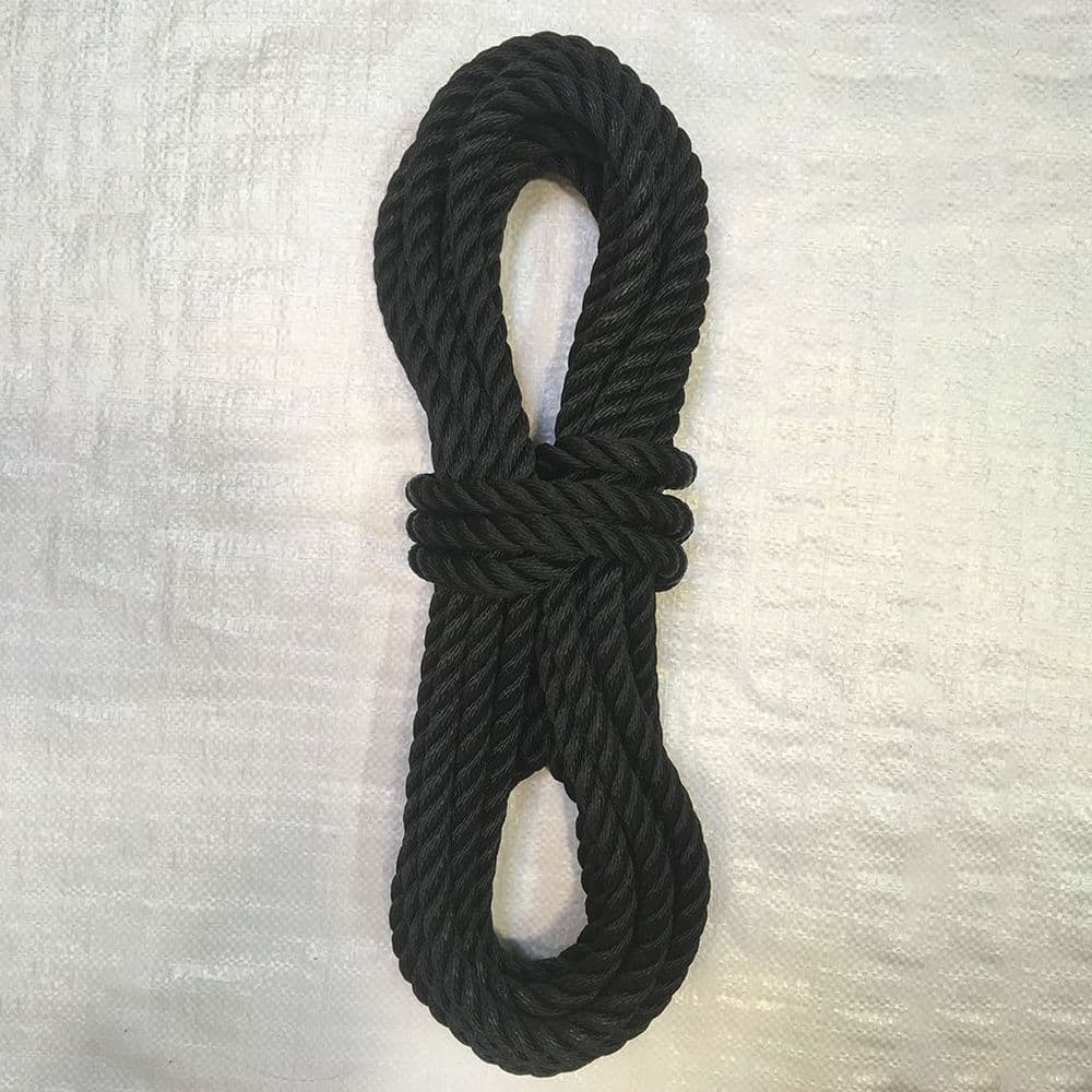 3 Strand Black Polyester Mooring Line