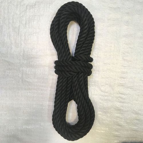 3 Strand Black Polyester Mooring Line