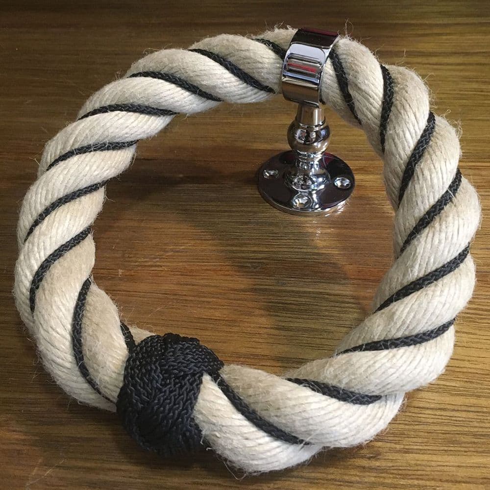 Black Worming Rope Towel Holder