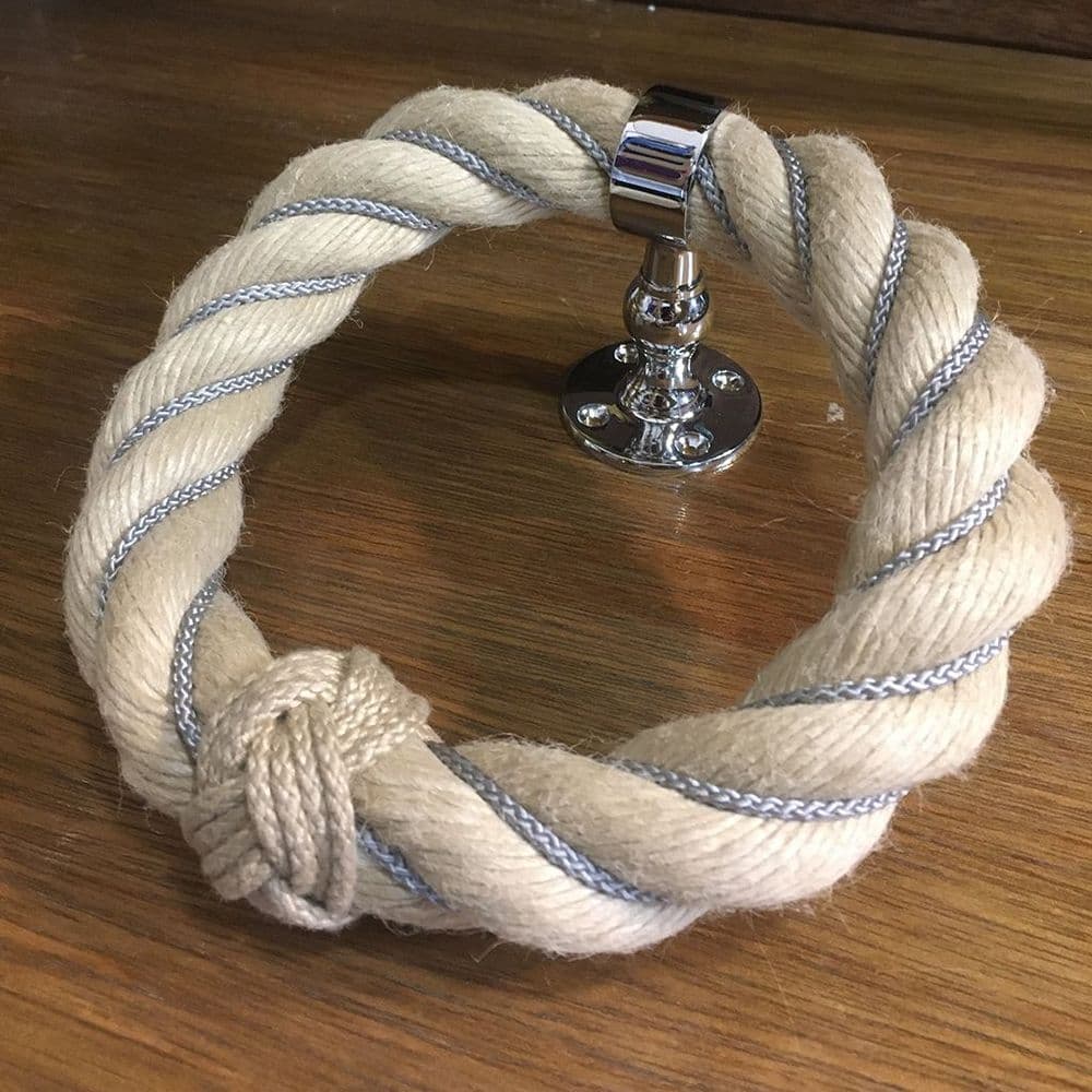 Grey Worming Rope Towel Holder
