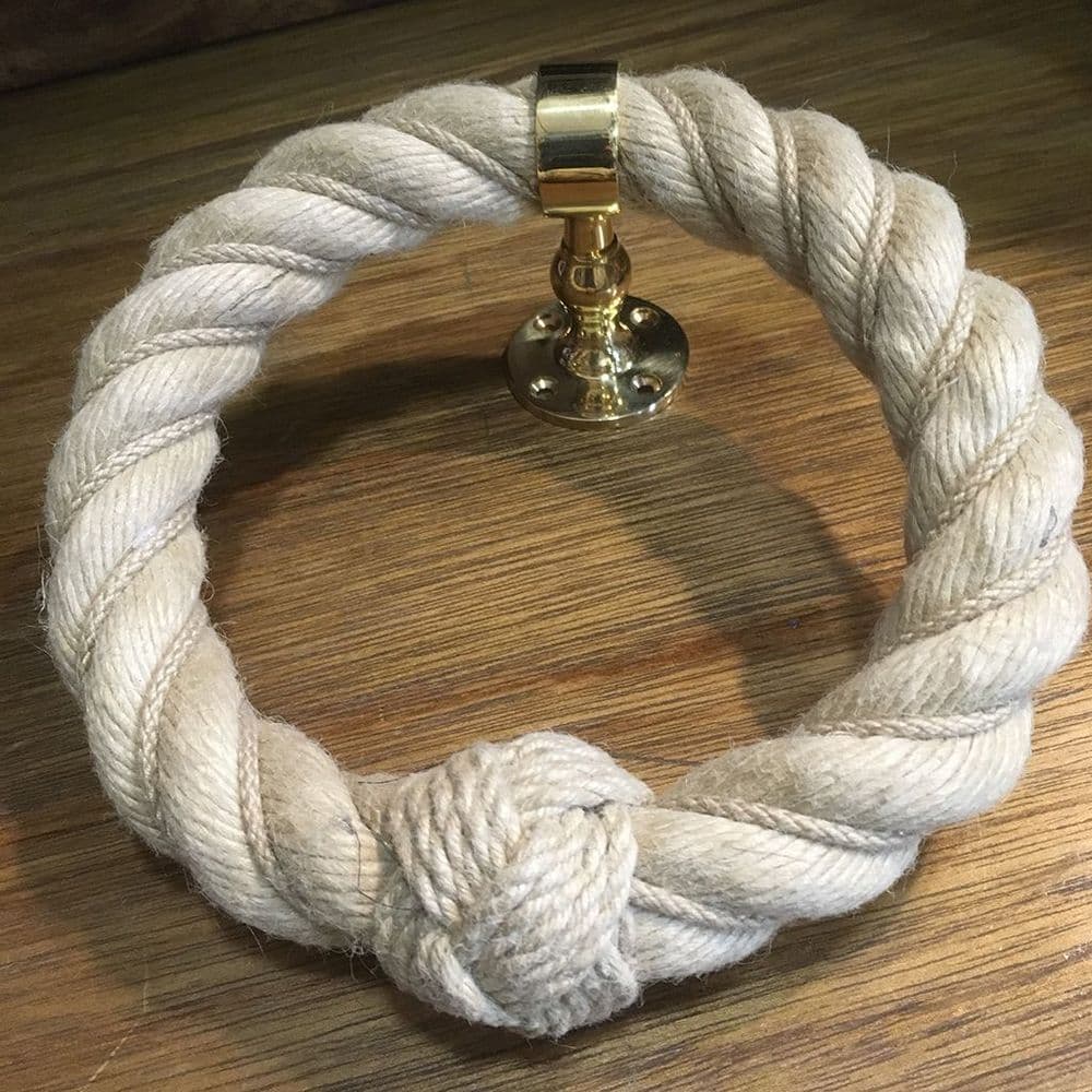 Natural Worming Rope Towel Holder