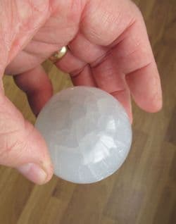 Selenite Pearlescent sphere