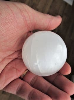 Selenite Pearlescent sphere