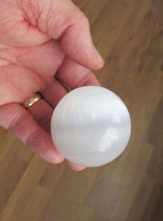 Selenite Pearlescent sphere